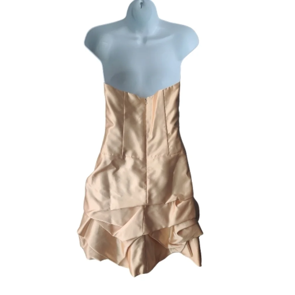 Gunne Sax Jessica McClintock Formal Dress Sz Small Yellow Satin Prom Cocktail - Picture 2 of 3